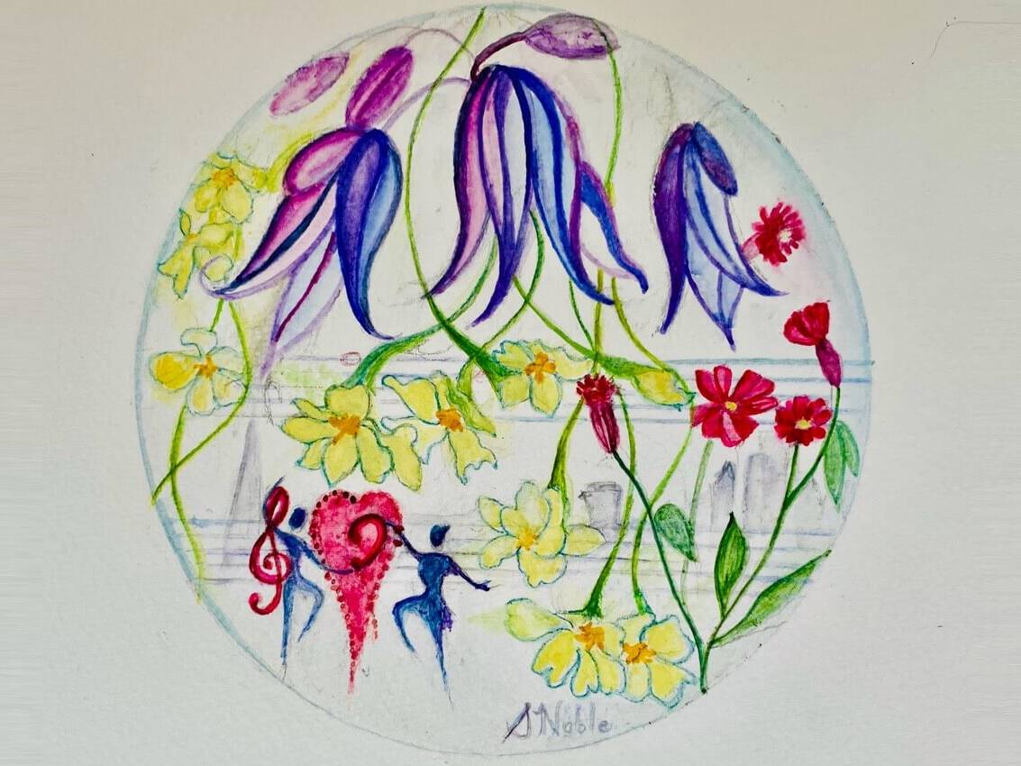 Garland of Bluebells Artwork by Sonal Noble