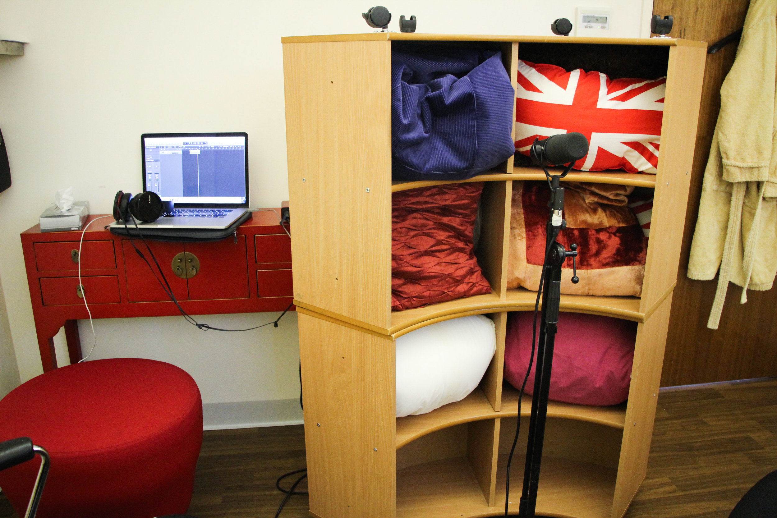Our makeshift recording studio in a treatment room at St. Joseph’s Hospice, Hackney